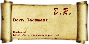 Dorn Radamesz névjegykártya